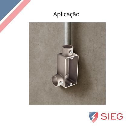 Imagem de 2 Condulete Alumínio LL 3/4 Sieg S/placa S/rosca