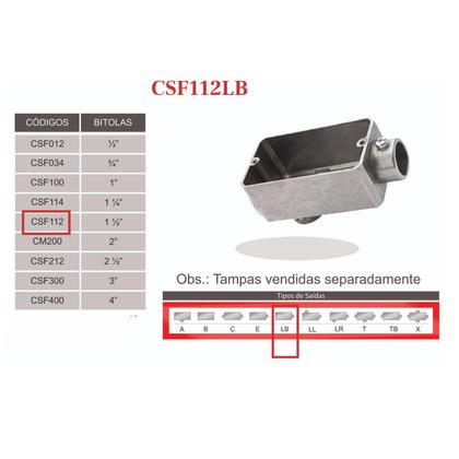 Imagem de 2 Condulete Modelo Lb Em Alumínio 1 1/2 Sem Rosca Sieg Prateado