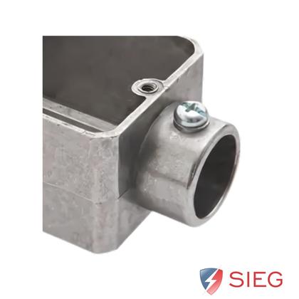 Imagem de 2 Condulete Modelo Lb Em Alumínio 1 1/2 Sem Rosca Sieg Prateado