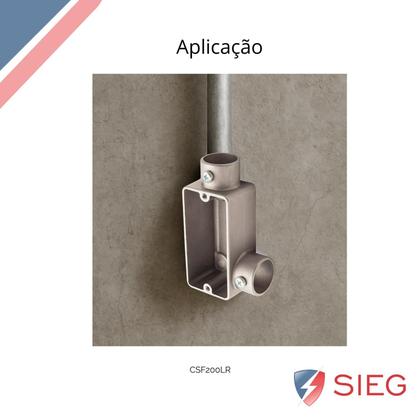 Imagem de 2 Condulete Tipo Lr Em Alumínio Sem Rosca 2 Polegada Sieg Prateado