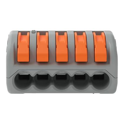 Imagem de 2 Conectores Original Wago C/ Alavanca 5 Entradas Até 4mm