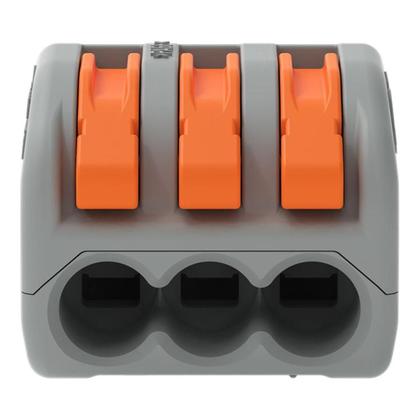 Imagem de 2 Conectores Wago Original C/ Alavanca 3 Entradas Até 4mm