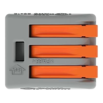 Imagem de 2 Conectores Wago Original C/ Alavanca 3 Entradas Até 4mm