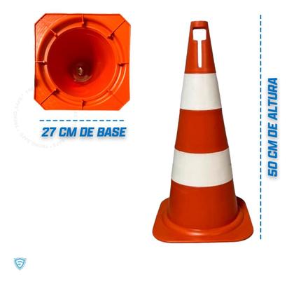Imagem de 2 Cones Sinalização Transito Estacionamento +Corrente 1 mts.