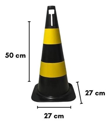 Imagem de 2 Cones Sinalização Transito Estacionamento +Corrente 1 mts.