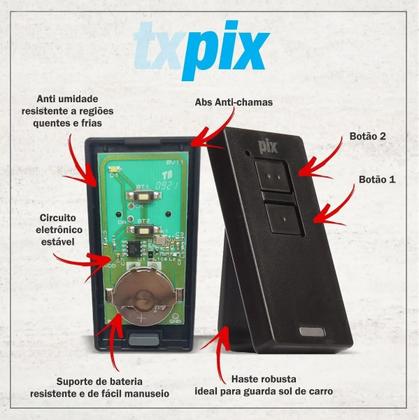 Imagem de 2 Controle Portão Alarme Cerca Elétrica Tx Pix 433,92mhz Code Learn Garen Ppa Rcg