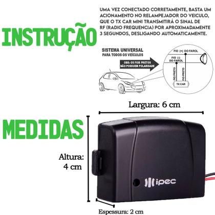 Imagem de 2 Controle Remoto 3 Canais + Tx Car Sensor Dz Deslizante 70cm + Suporte Imã