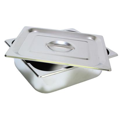 Imagem de 2 Cuba Gastronomica Inox Com Tampa 1/2x100 Gn Buffet Cozinha