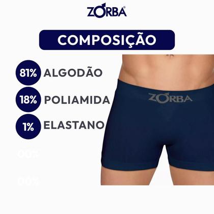 Imagem de 2 Cueca Boxer Zorba de Algodão Masculina Varias Cores