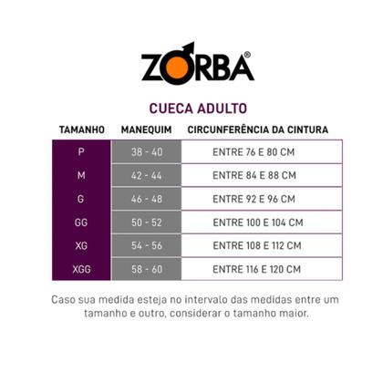 Imagem de 2 Cueca Boxer Zorba de Algodão Masculina Varias Cores