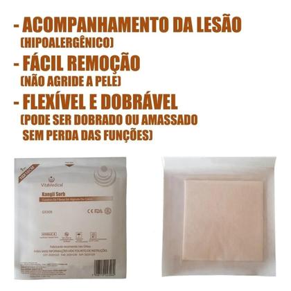 Imagem de 2 Curativos De Fibras Alginato Calcio P/ Feridas Vitamedical