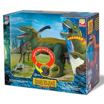 Imagem de 2 Dinossauro Tiranossauro Rex e Acrocantossauro Com Som 21cm