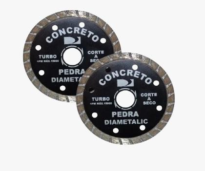 Imagem de 2 Discos Diamantado 110mm Diametalic Concreto Preto turbo