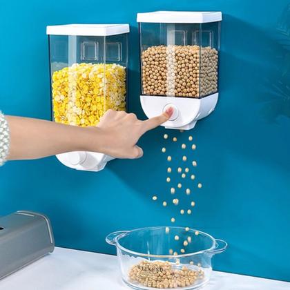 Imagem de 2 Dispenser P/ Cereais Fixação Adesiva Parede Alimentos Secos