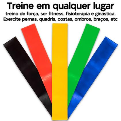 Imagem de 2 Dois Colchonetes de Espuma D23 Impermeáveis + 5 Cinco Faixa Fitas Elásticas Mini Band para Treinos