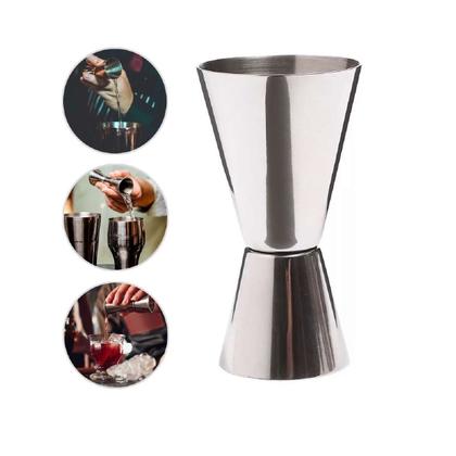 Imagem de 2 Dosador Bebidas Duplo Inox 60ml e 30ml Copo Medidor Drinks