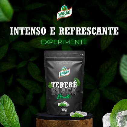 Imagem de 2 Erva Mate Tereré BARÃO MENTA BLACK Sem Glúten 500 g