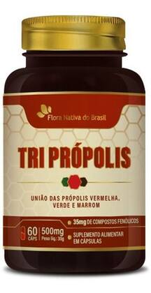 Imagem de 2 Extrato De Própolis Verde Marrom Vermelho 60 Caps 500mg