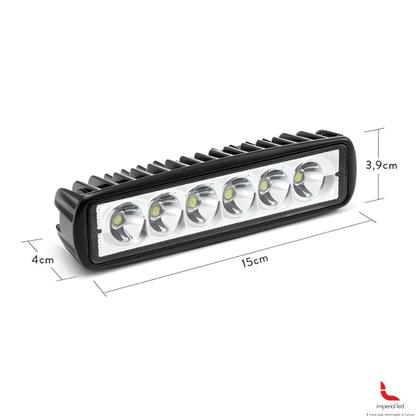 Imagem de 2 farol auxiliar de milha led 18w com 6 leds sequencial bi volt 12v 24v