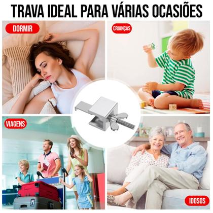 Imagem de 2 Fechadura Trava Porta Segurança Portátil Hotel Universal