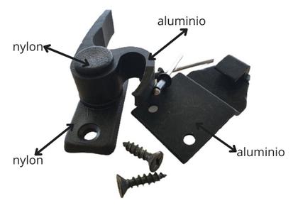 Imagem de 2 Fecho Aluminio Meia Lua Caracol Japones Tramela Anti Furto