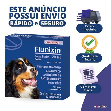 Imagem de 2 Flunixin 20mg Anti-inflamatório Para Cães 10 Comprimidos