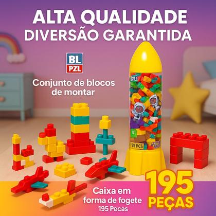 Imagem de 2 Foguetes Blocos de Montar Infantil 390 Peças Leg Educativo