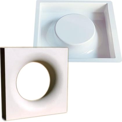 Imagem de 2 Fôrma de Cobogó Elemento Vazado Bolinha Dupla Face 20x20cm ABS 2mm IN283