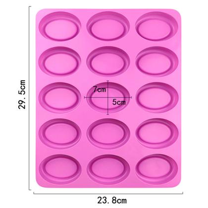 Imagem de 2 Forma De Silicone Sabonete Oval 15 Cavidades Saboaria Vela