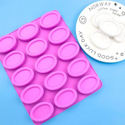 Imagem de 2 Forma De Silicone Sabonete Oval 15 Cavidades Saboaria Vela