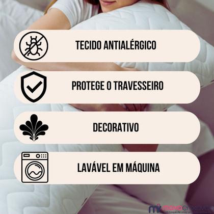 Imagem de 2 Fronha Xuxão Capa Travesseiro Corpo Algodão Matelado Zíper