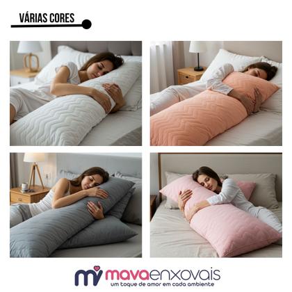 Imagem de 2 Fronha Xuxão Capa Travesseiro Corpo Algodão Matelado Zíper