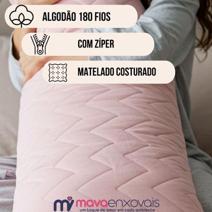 Imagem de 2 Fronha Xuxão Capa Travesseiro Corpo Algodão Matelado Zíper