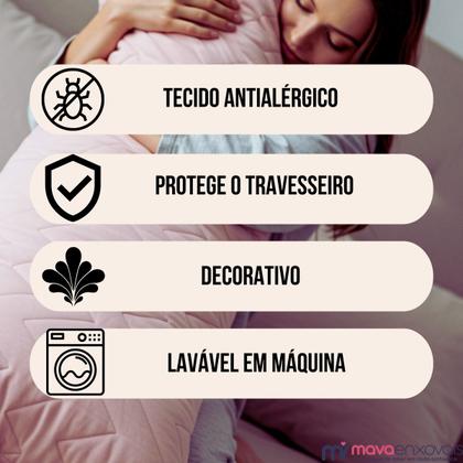 Imagem de 2 Fronha Xuxão Capa Travesseiro Corpo Algodão Matelado Zíper