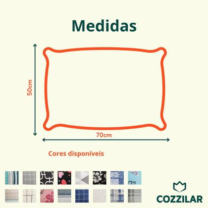 Imagem de 2 Fronhas Avulsas Para Travesseiro Malha Estampada 100% Algodão Toque Macio Com Zíper-COZZILAR