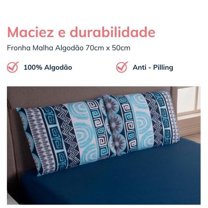 Imagem de 2 Fronhas Malha Penteada 100% Algodão 50x70 Estampada Macias