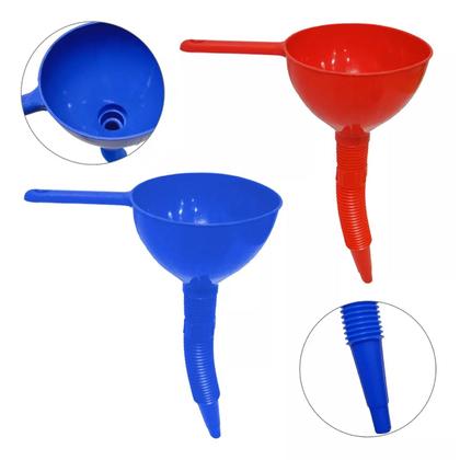 Imagem de 2 Funil De Óleo Gasolina Galao Combustivel Plastico Com Bico