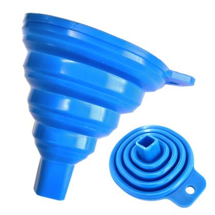 Imagem de 2 Funil Retrátil Dobrável Flexível 8x9cm Silicone Cozinha