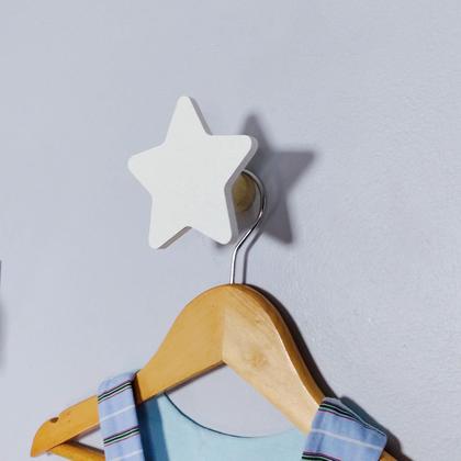 Imagem de 2 Ganchos Penduradores de Parede MDF Estrela