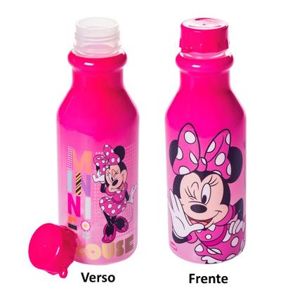 Imagem de 2 Garrafas Minnie Rosa de 500ml Plasútil com Tampa de Rosa Infantil