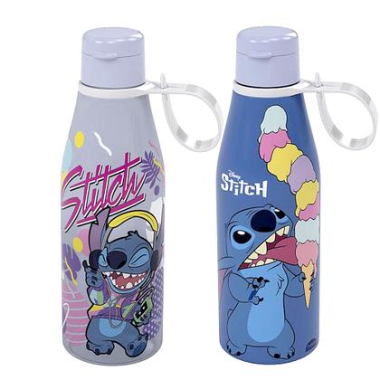 Imagem de 2 Garrafas Tampa Abre Fácil infantil do Stitch 530ml Plasútil Original