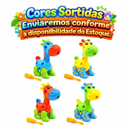 Imagem de 2 Girafas Pedagógica De Montar desmontar com Ferramentas para Coordenação e Lógica