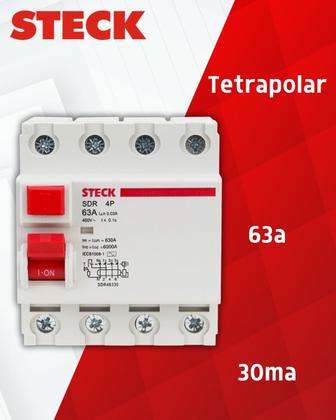 Imagem de 2 Interruptor Diferencial Residual Dr 63a 4 Polos 30ma Steck
