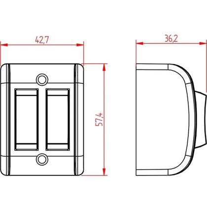 Imagem de 2 Interruptor Parl Externo 10A 250V Cz Millmec