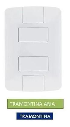 Imagem de 2 Interruptor Simples+placa Branca 6a 250v Aria