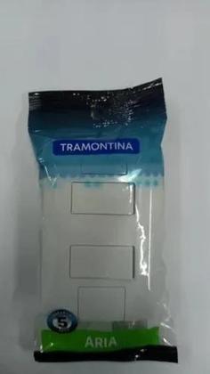 Imagem de 2 Interruptor Simples+placa Branca 6a 250v Aria