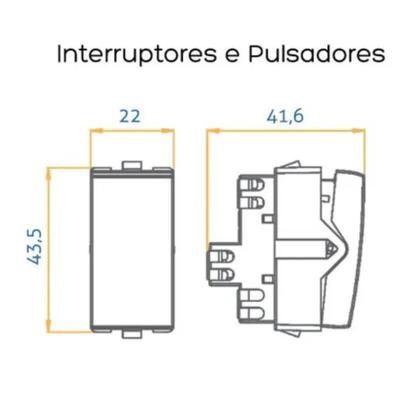 Imagem de 2 Interruptores Bipolar Simples 250v Linha Sleek 16056