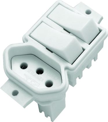 Imagem de 2 Interruptores Paral. + Tom 20a Sistema X Bco S/ Placa c/10