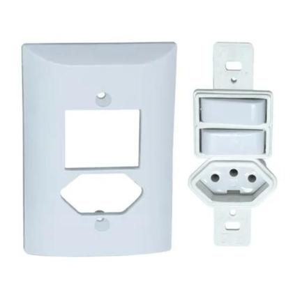 Imagem de 2 Interruptores Simples + 1 Tomada 10a 3p Flp Paris 1420210