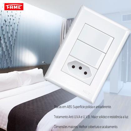 Imagem de 2 Interruptores Simples E 1 Tomada 2p+t 10a/250v Fame Kit 12